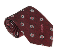 Missoni U5576 Red/Silver Geometric 100% Silk Tie