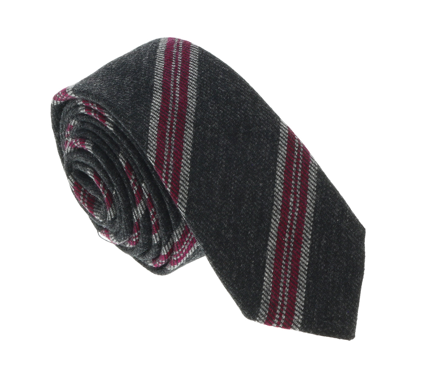 Missoni U5144 Gray/Fuschia Awning 100% Silk Tie