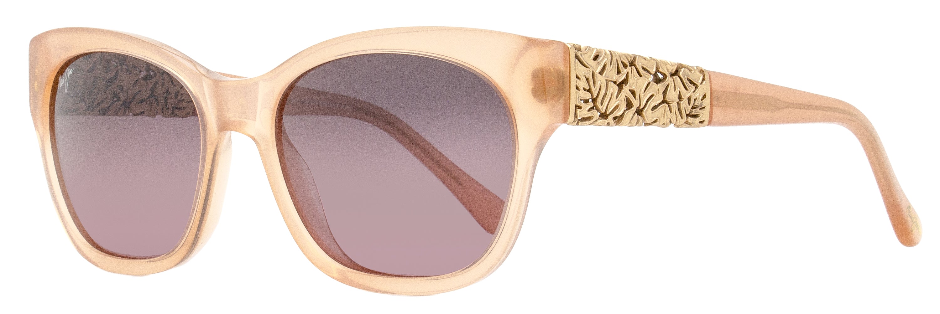 Maui Jim Monstera Leaf Sunglasses MJ747 09A Pink/Gold 57mm Pink Gold
