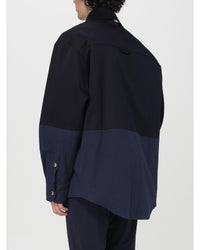 Thom Browne TwoTone Color Block Shirt Men Blue Jackets