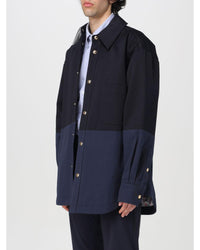Thom Browne TwoTone Color Block Shirt Men Blue Jackets