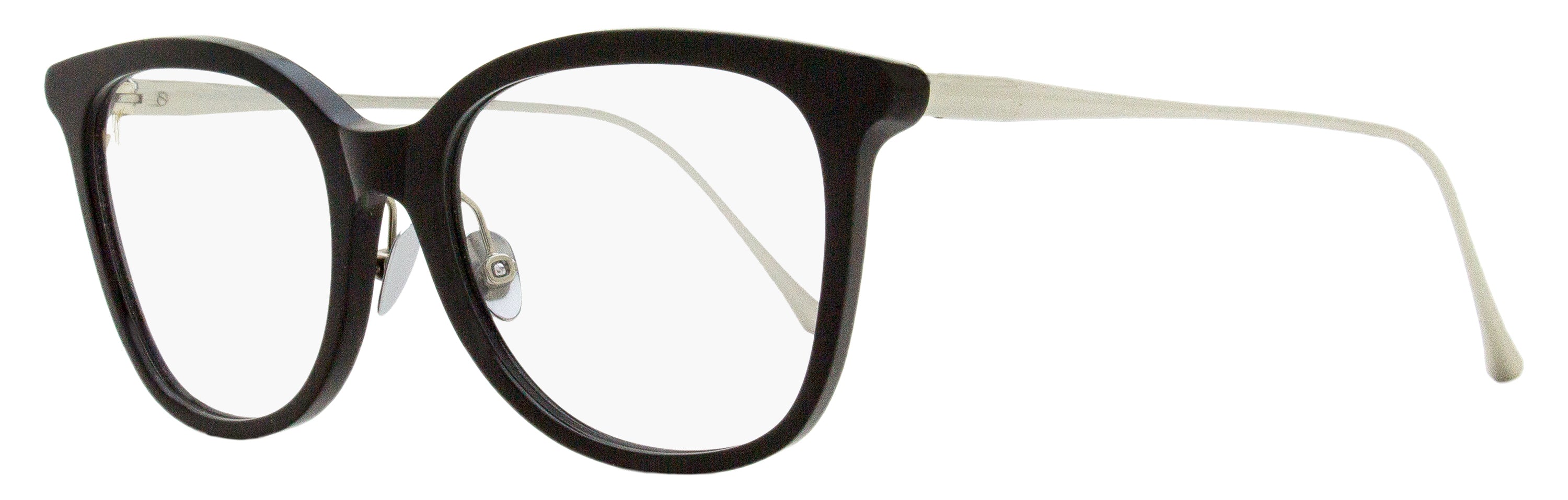 Maui Jim Rounded Square Eyeglasses MJO2221 02 Black/Silver 52mm Black Silver