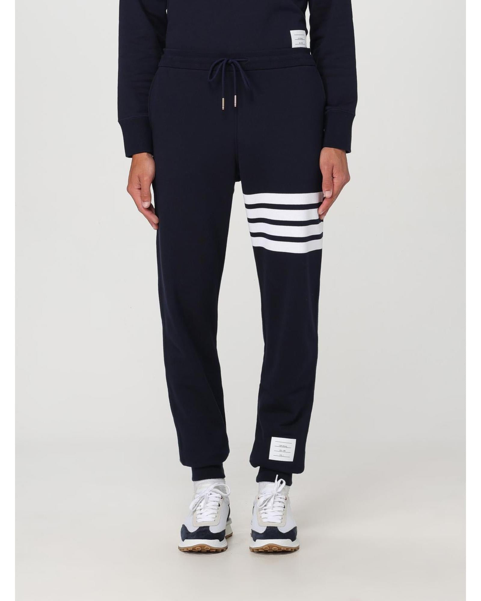 Thom Browne 4Bar Sweatpants Classic Joggers Men Blue Pants