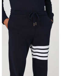 Thom Browne 4Bar Sweatpants Classic Joggers Men Blue Pants
