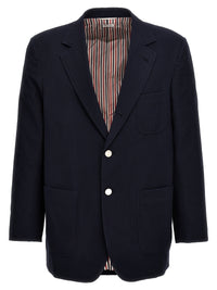 Thom Browne Men Single-Breasted Seersucker Blazer