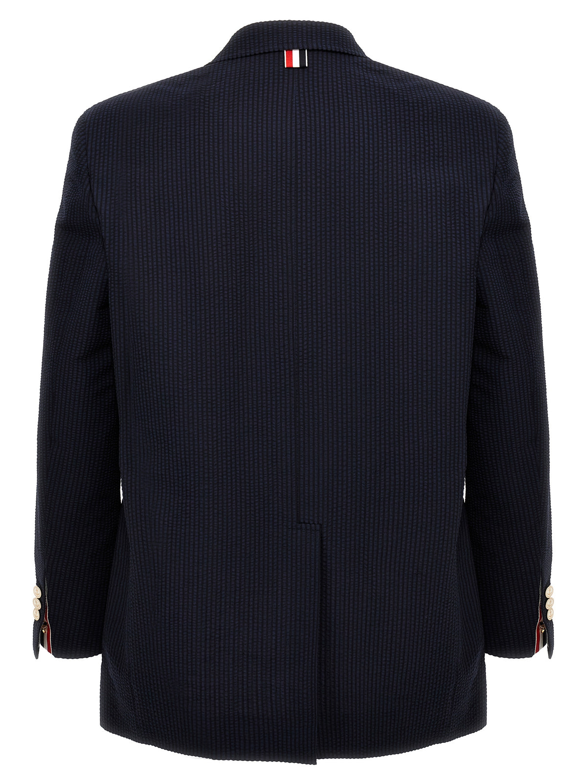 Thom Browne Men Single-Breasted Seersucker Blazer
