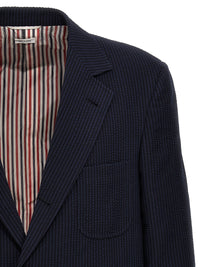 Thom Browne Men Single-Breasted Seersucker Blazer
