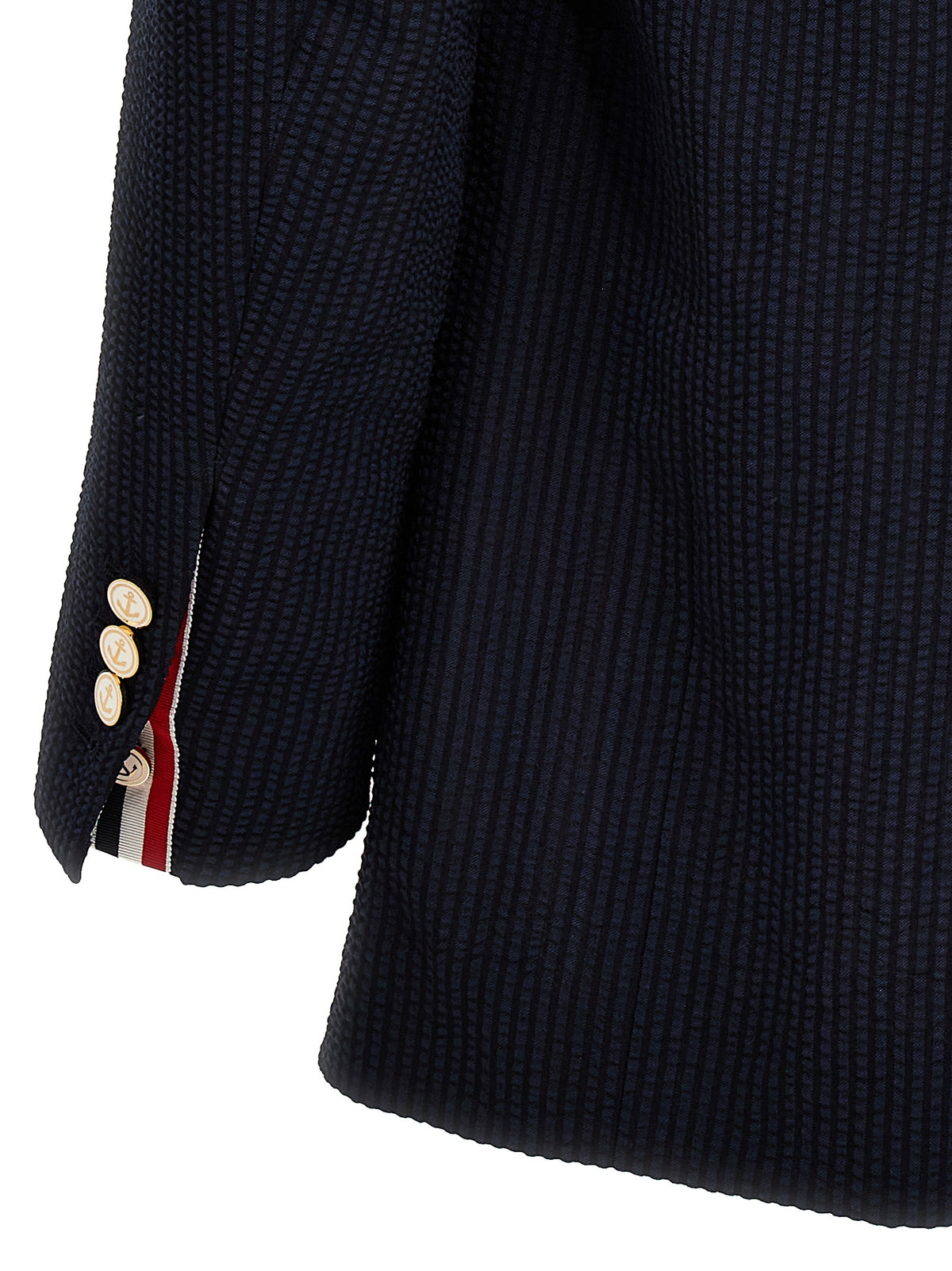 Thom Browne Men Single-Breasted Seersucker Blazer