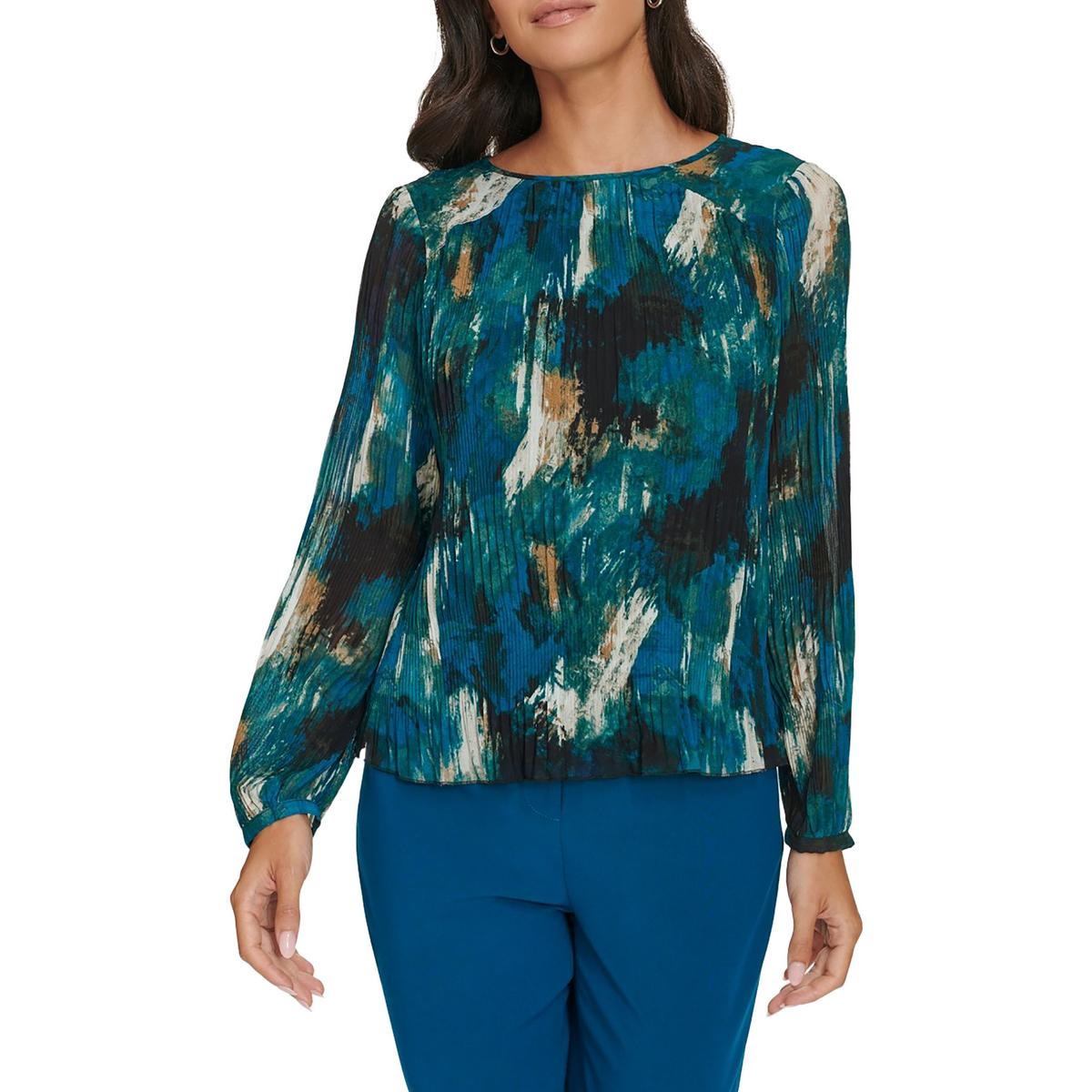 Womens Printed Chiffon Pullover Top