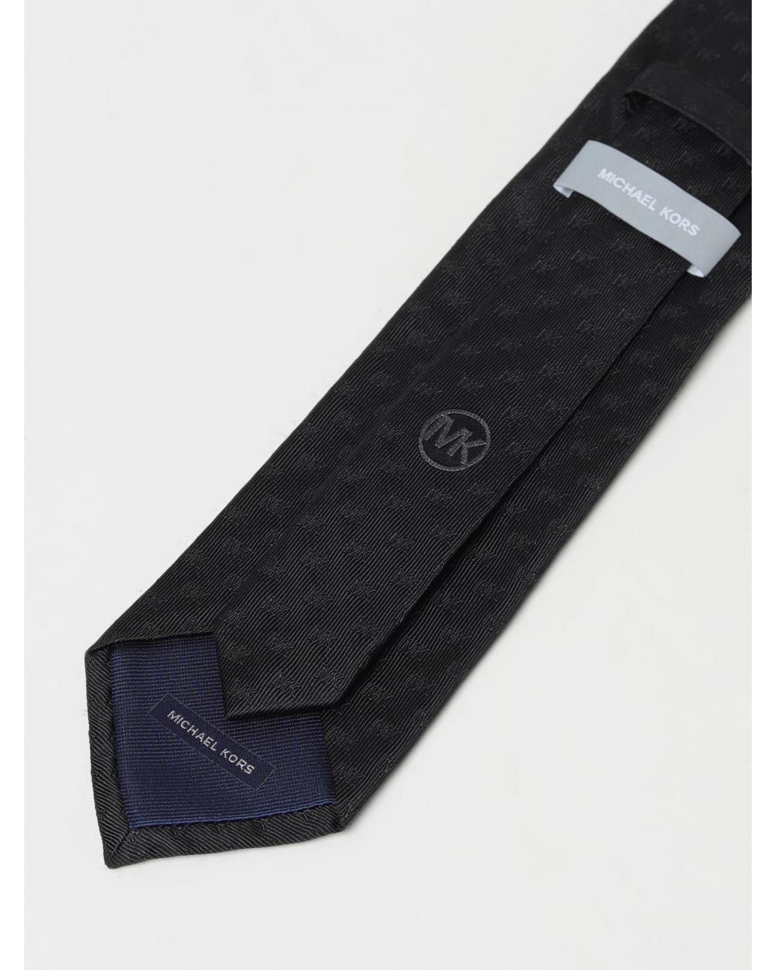 Michael Kors Silk Tie MK Logo Pattern Men Black