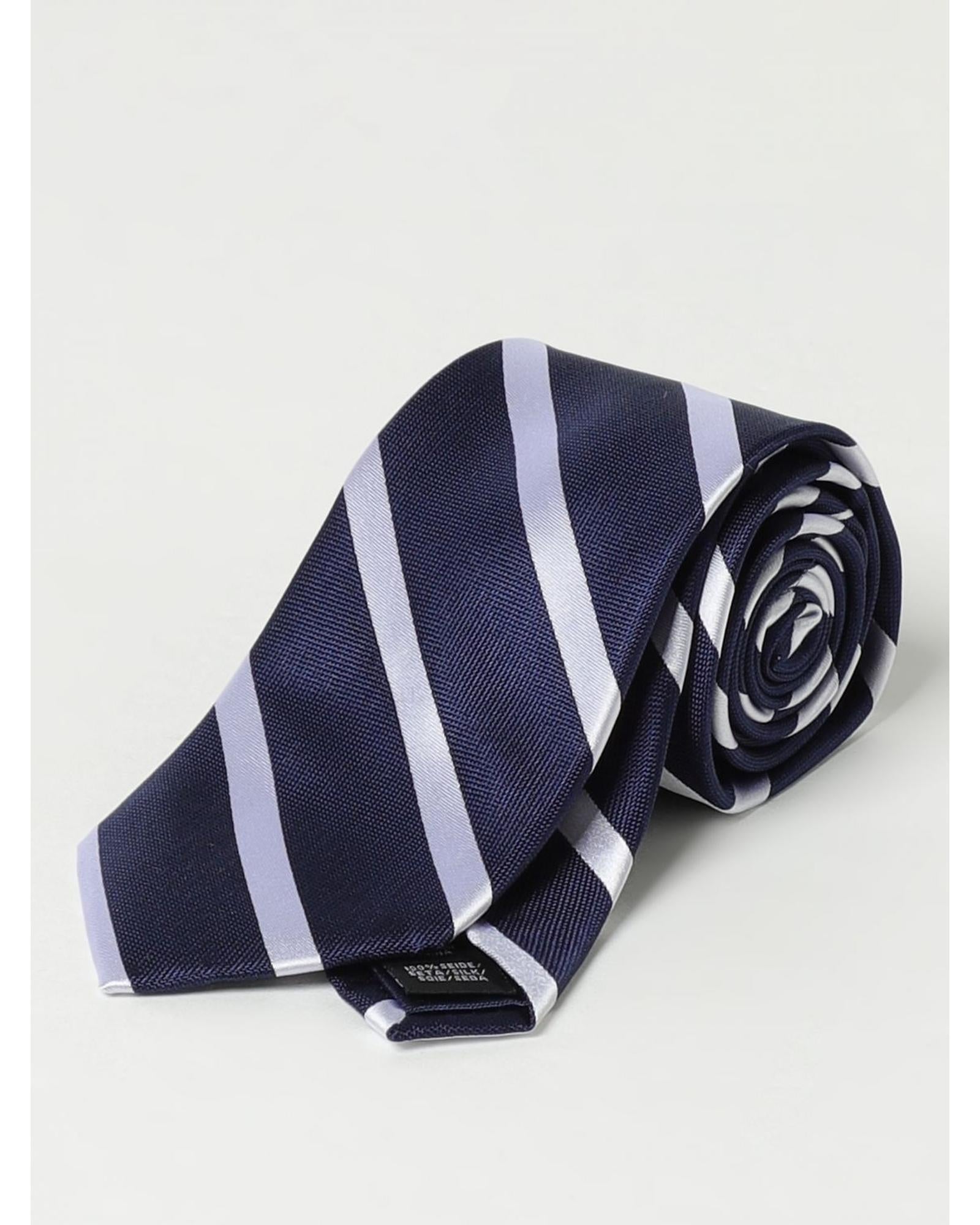 Michael Kors Silk Striped Tie Men Navy
