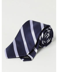 Michael Kors Silk Striped Tie Men Navy