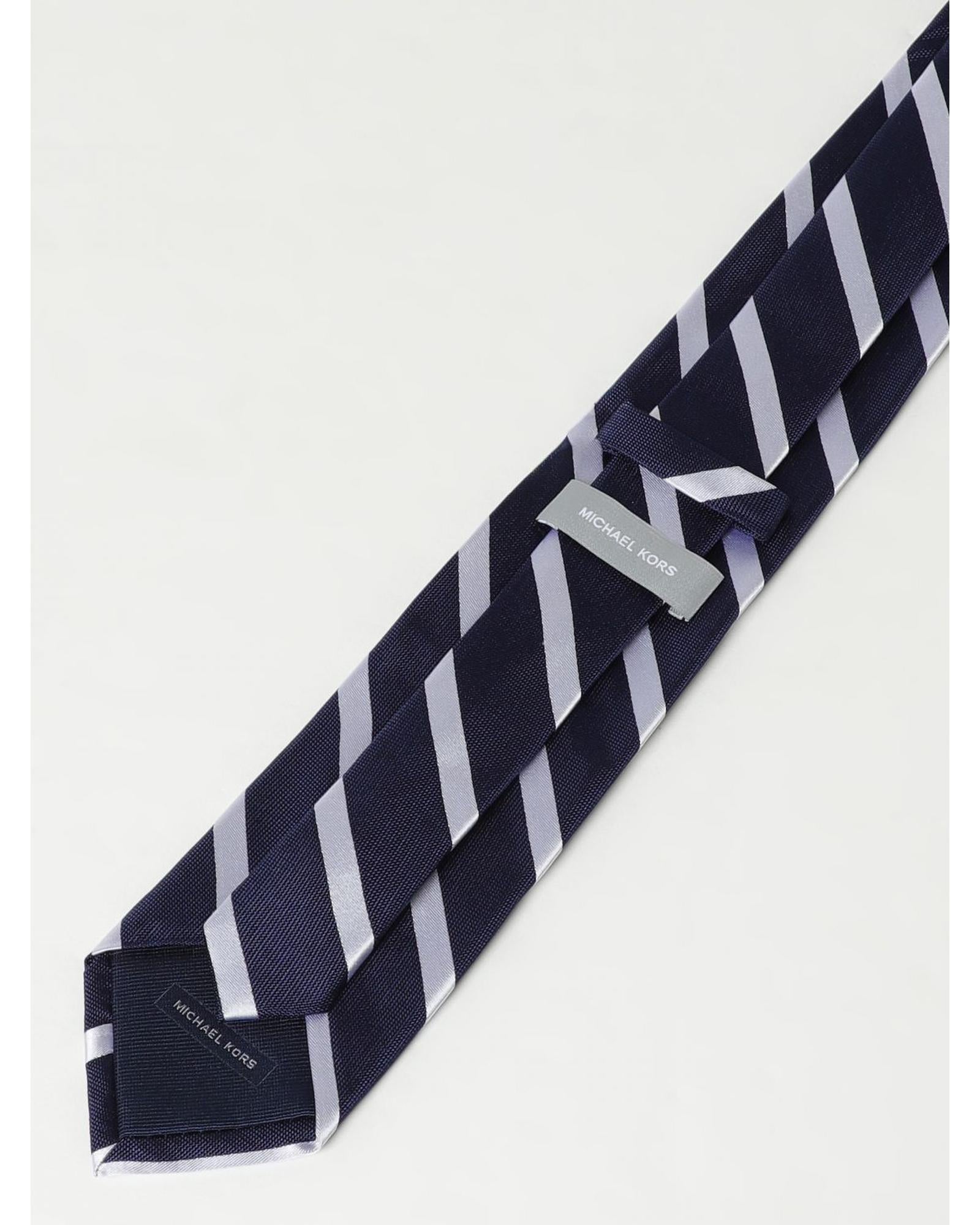 Michael Kors Silk Striped Tie Men Navy