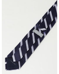 Michael Kors Silk Striped Tie Men Navy