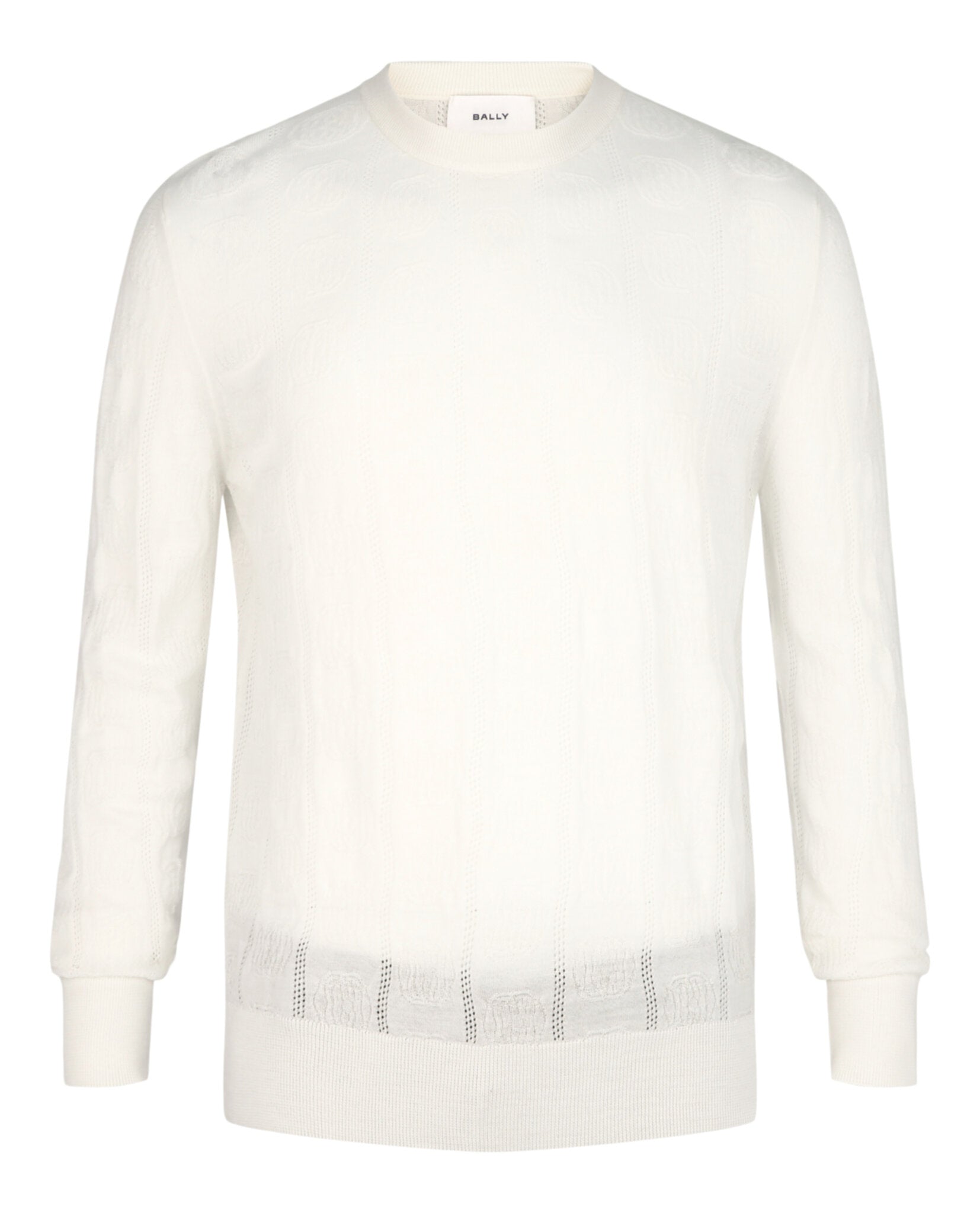 Bally Mens Textured-Knit Crewneck Sweater