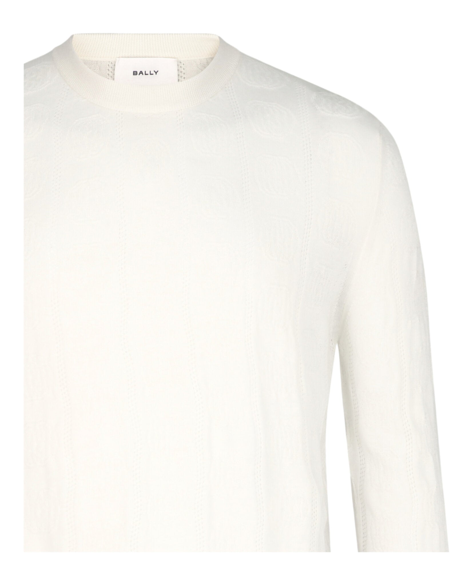 Bally Mens Textured-Knit Crewneck Sweater