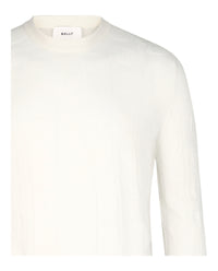 Bally Mens Textured-Knit Crewneck Sweater
