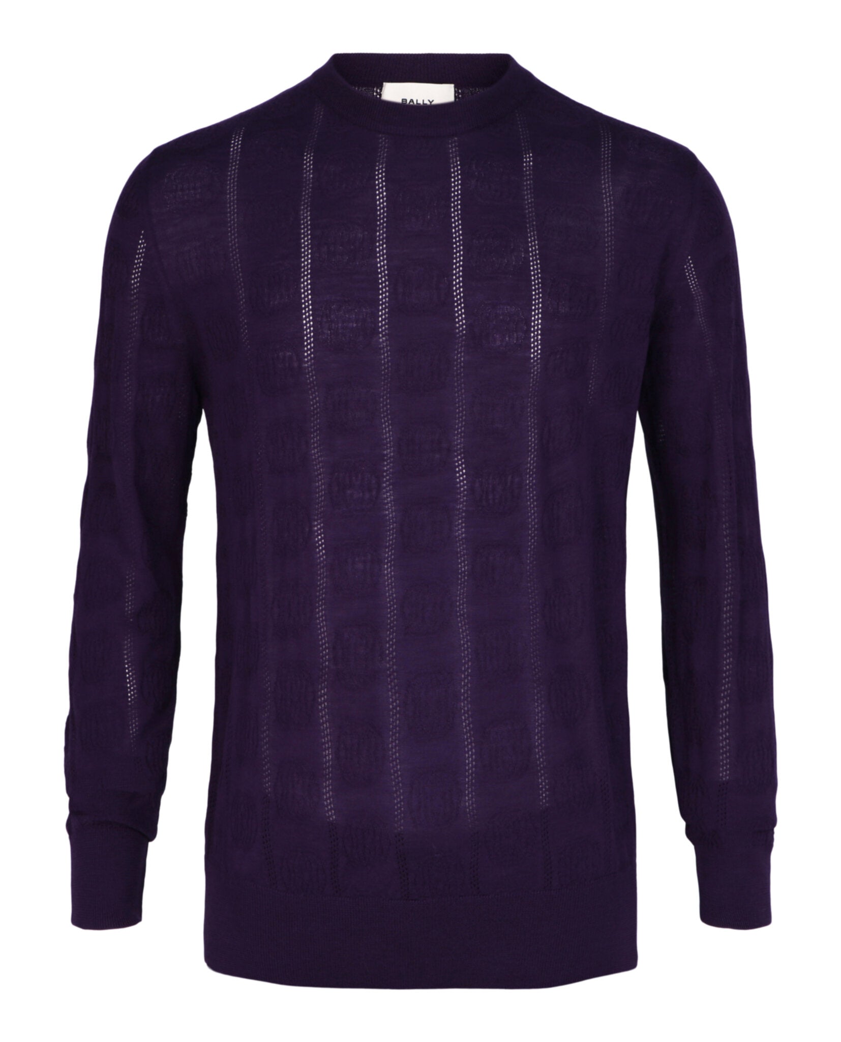 Bally Mens Textured-Knit Crewneck Sweater
