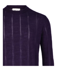 Bally Mens Textured-Knit Crewneck Sweater