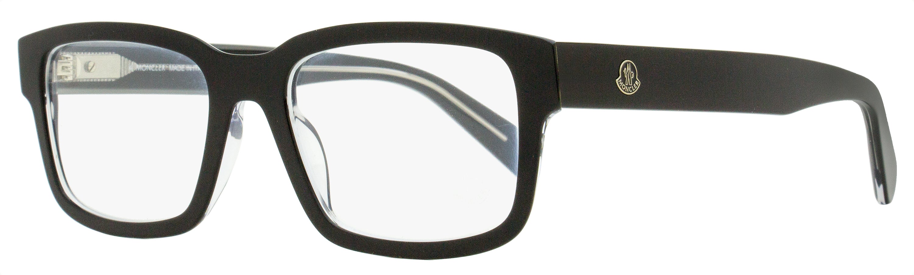 Moncler Rectangular Eyeglasses ML5124 003 Black/Crystal 54mm Black Crystal