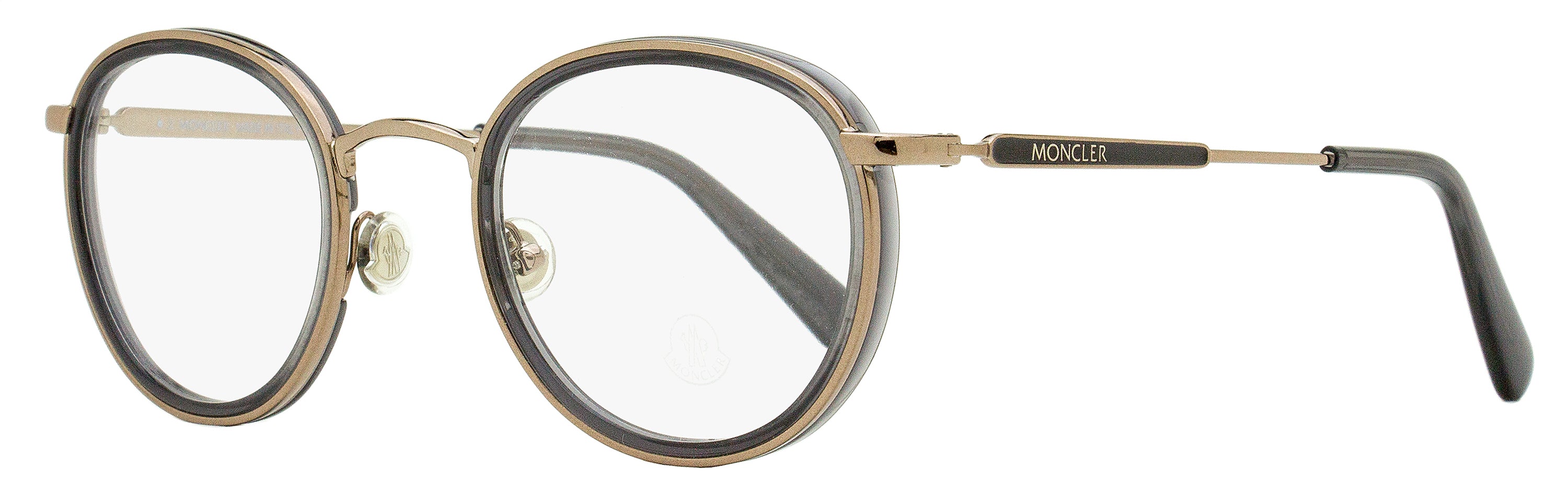 Moncler Oval Eyeglasses ML5153 001 Bronze/Gray 49mm Bronze Gray