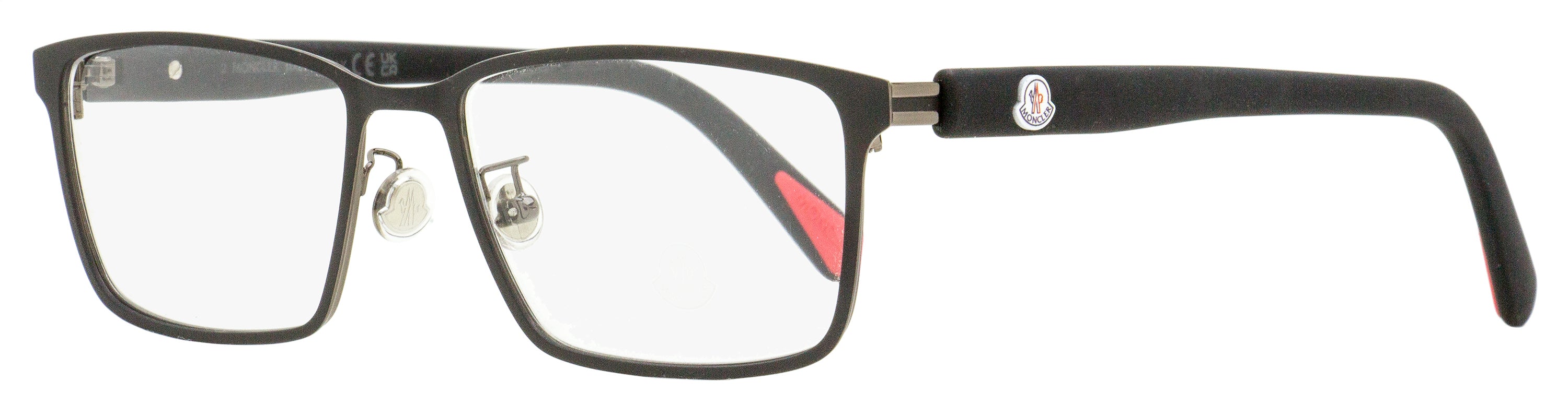 Moncler Rectangular Eyeglasses ML5163H 002 Matte Black 55mm Matte Black