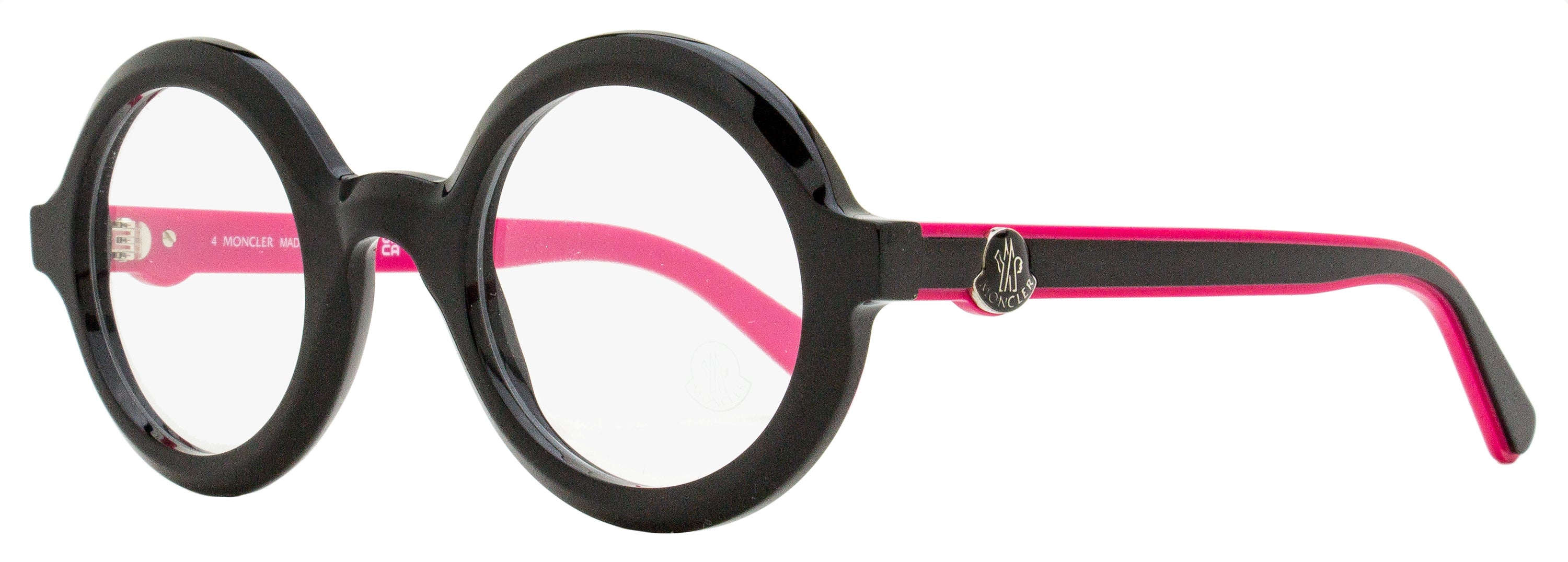 Moncler Round Eyeglasses ML5194 01A Black/Red 48mm Black Red