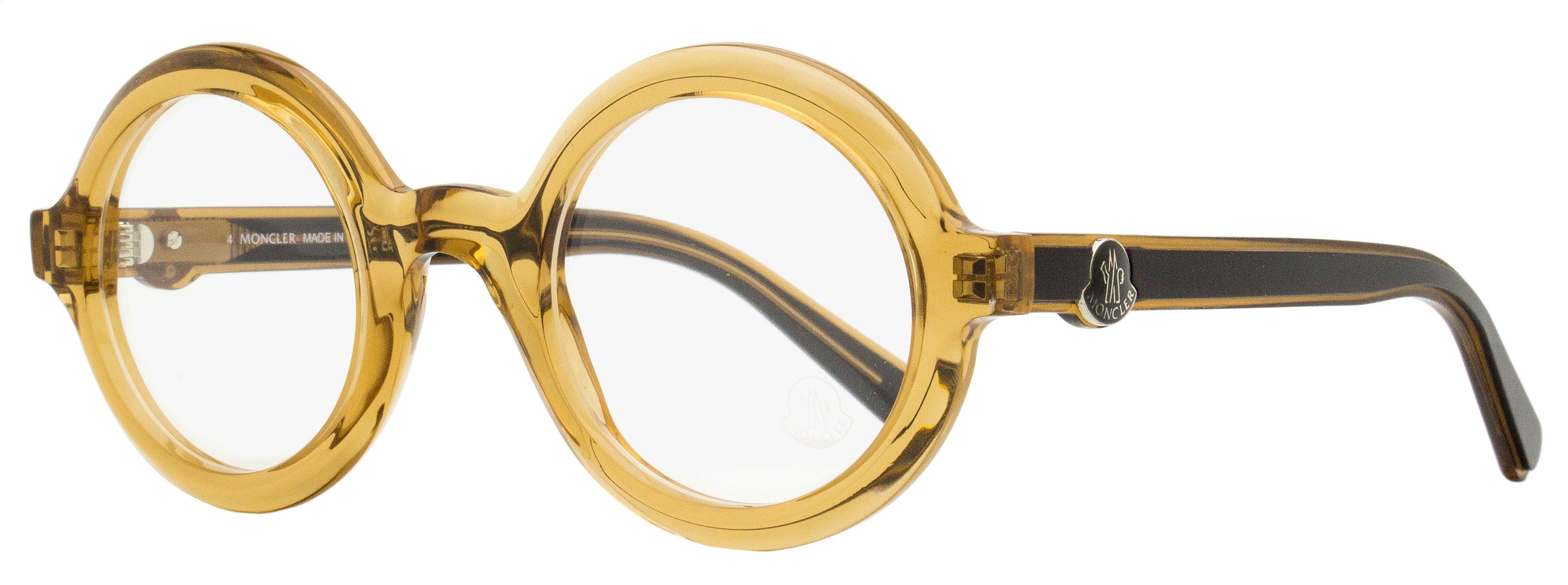 Moncler Round Eyeglasses ML5194 045 Transparent Brown 48mm Transparent Brown