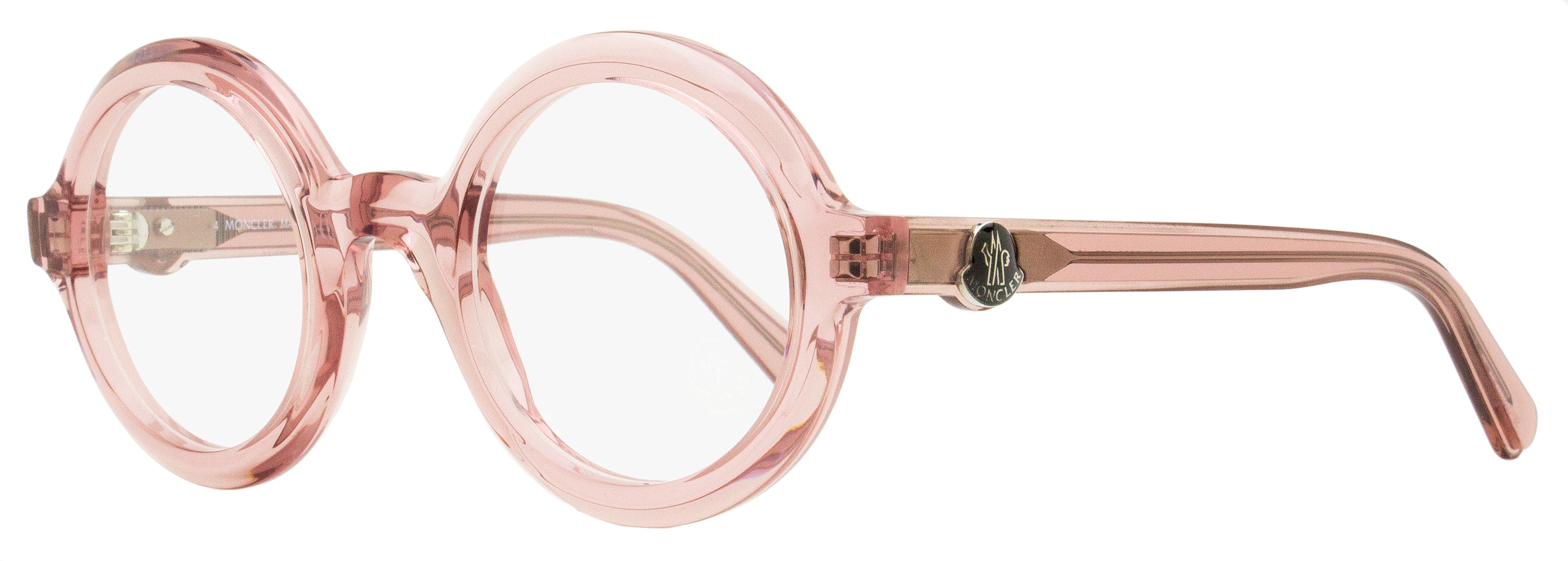 Moncler Round Eyeglasses ML5194 072 Transparent Rose 48mm – Bluefly