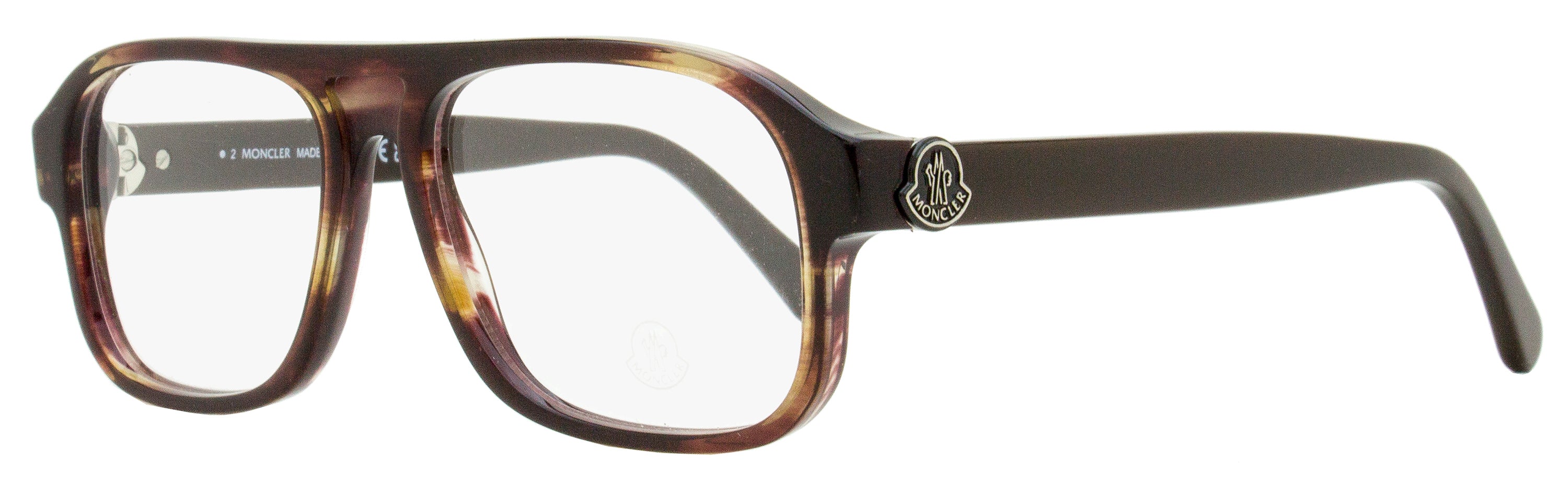 Moncler Rectangular Eyeglasses ML5198 062 Brown Horn 54mm Brown Horn