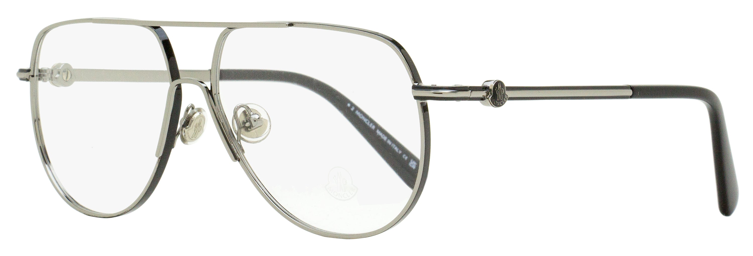 Moncler Pilot Eyeglasses ML5202 014 Ruthenium/Black 56mm Ruthenium Black