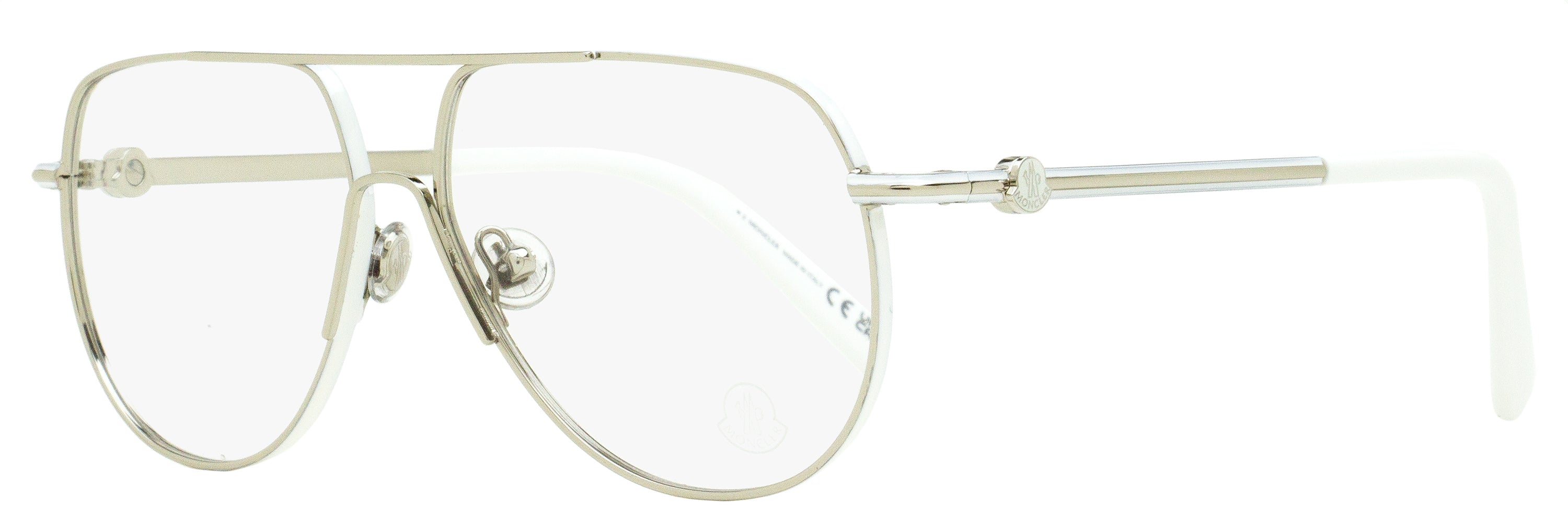 Moncler Pilot Eyeglasses ML5202 016 Palladium/Ivory 56mm Palladium Ivory