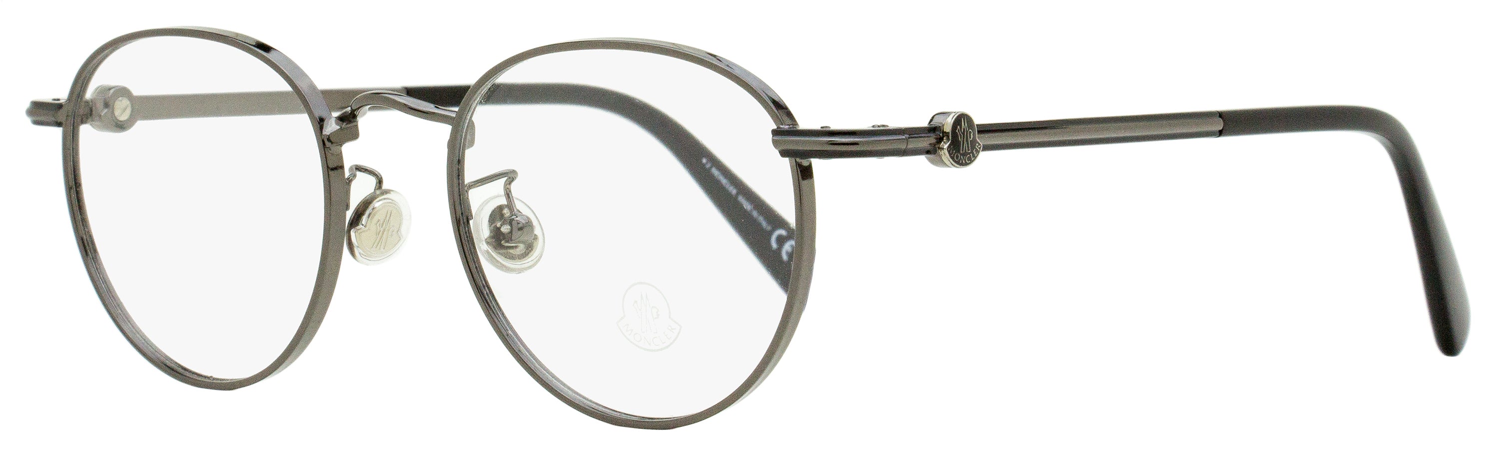 Moncler Oval Eyeglasses ML5204H 008 Gunmetal/Black 48mm Gunmetal Black