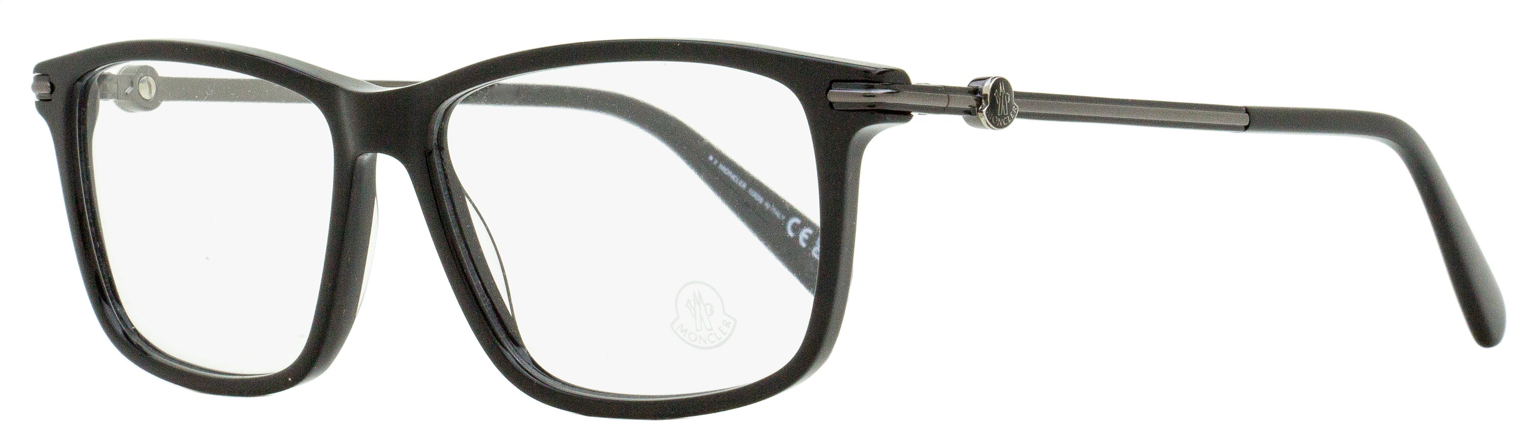 Moncler Rectangular Eyeglasses ML5205 001 Black/Gunmetal 54mm Black Gunmetal