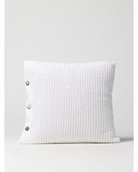 Brunello Cucinelli Knit Cotton Decorative Pillow Home White Cushions & Decorative Pillows