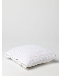 Brunello Cucinelli Knit Cotton Decorative Pillow Home White Cushions & Decorative Pillows