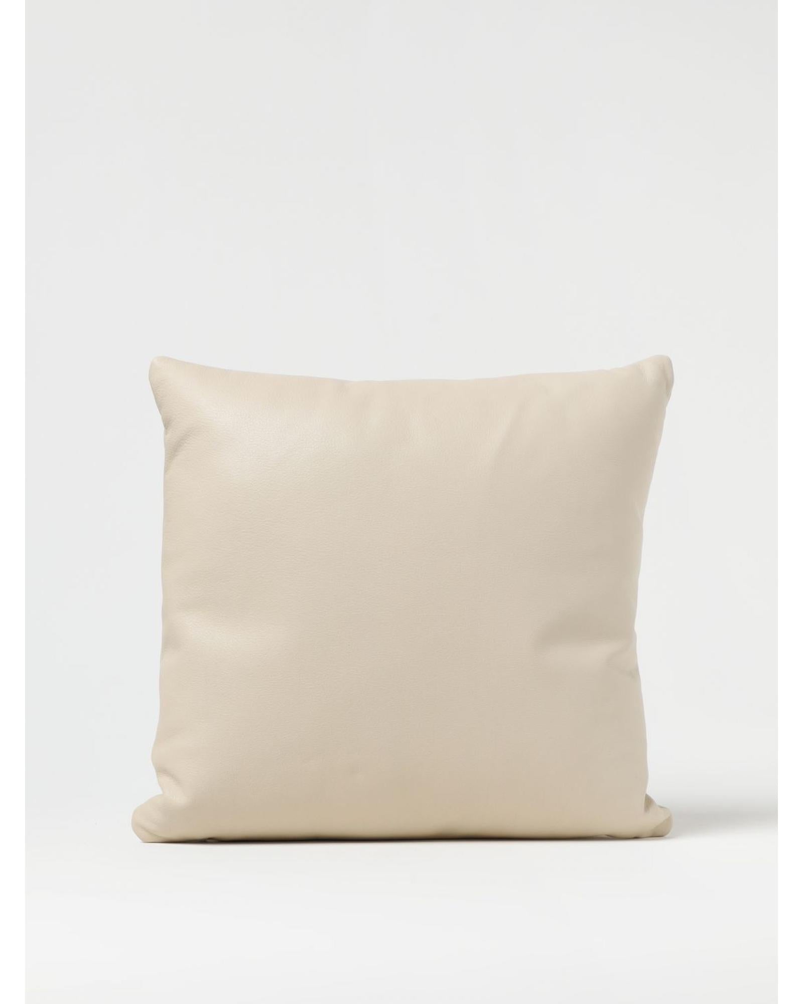 Brunello Cucinelli Leather Decorative Cushion Home Yellow Cream