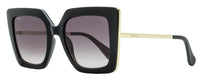 Max Mara Design4 Sunglasses MM0051 01B Black/Gold 52mm Black Gold