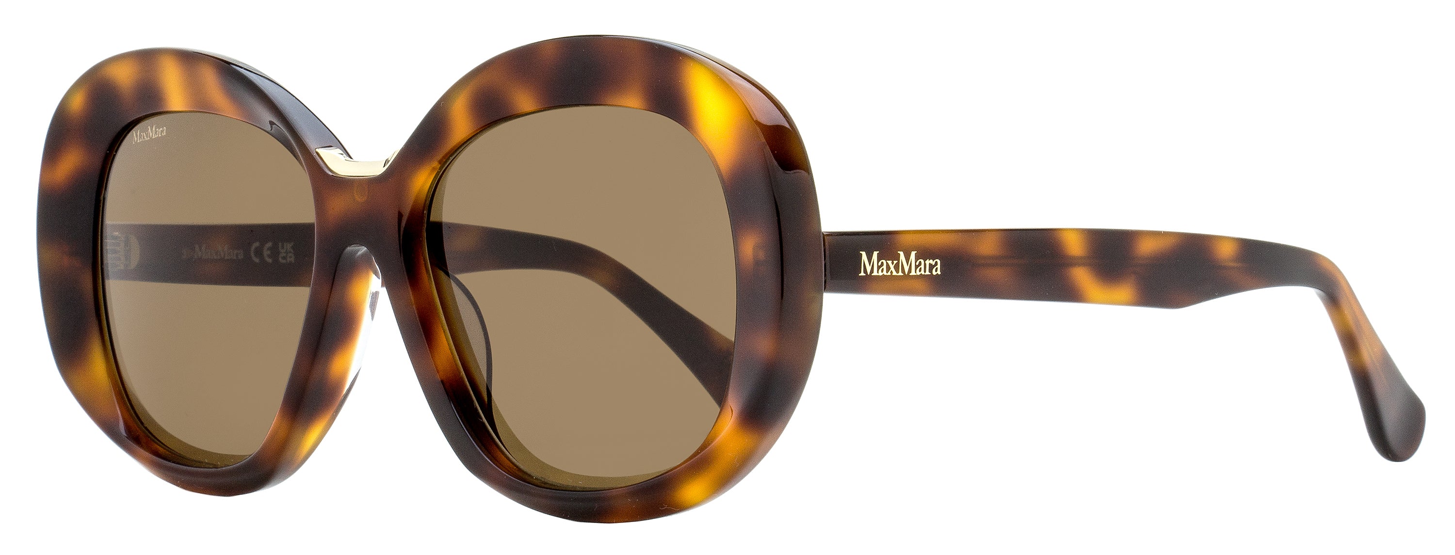 Max Mara Edna Alt Fit Sunglasses MM0087-F 52E Dark Havana 55mm Dark Havana