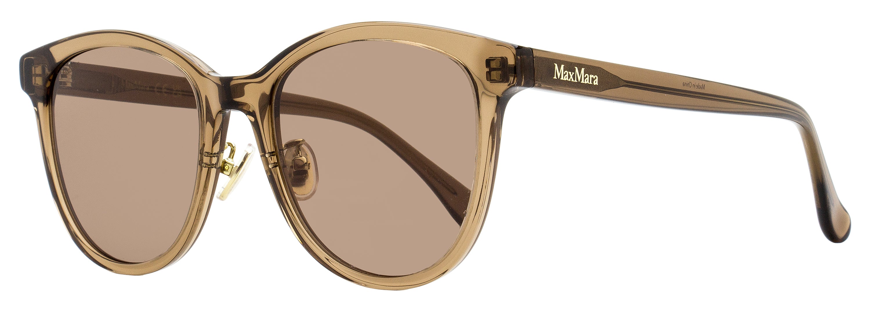 Max Mara Pantos Alt Fit Sunglasses MM0107-K 45E Transparent Brown 55mm Transparent Brown