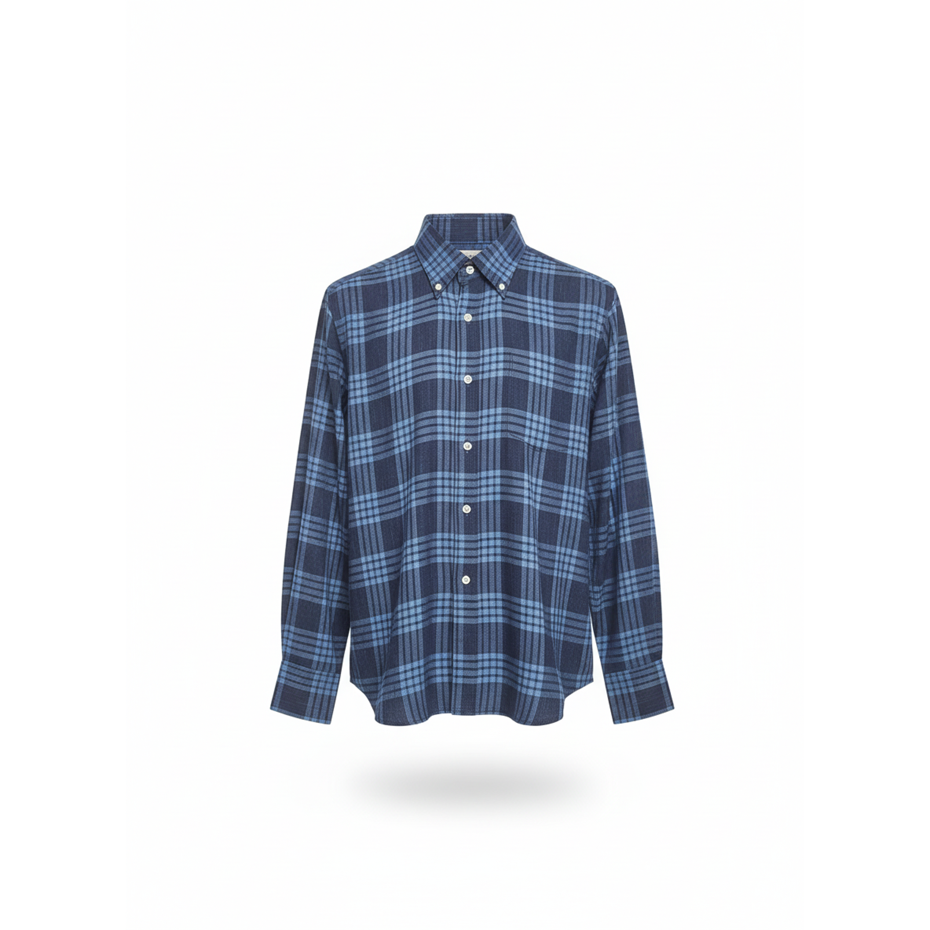 Brunello Cucinelli Plaid Denim Button-Down Shirt