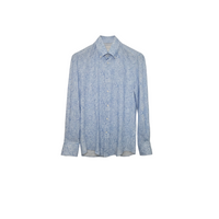 Brunello Cucinelli Mens Floral & Paisley Blue Shirt