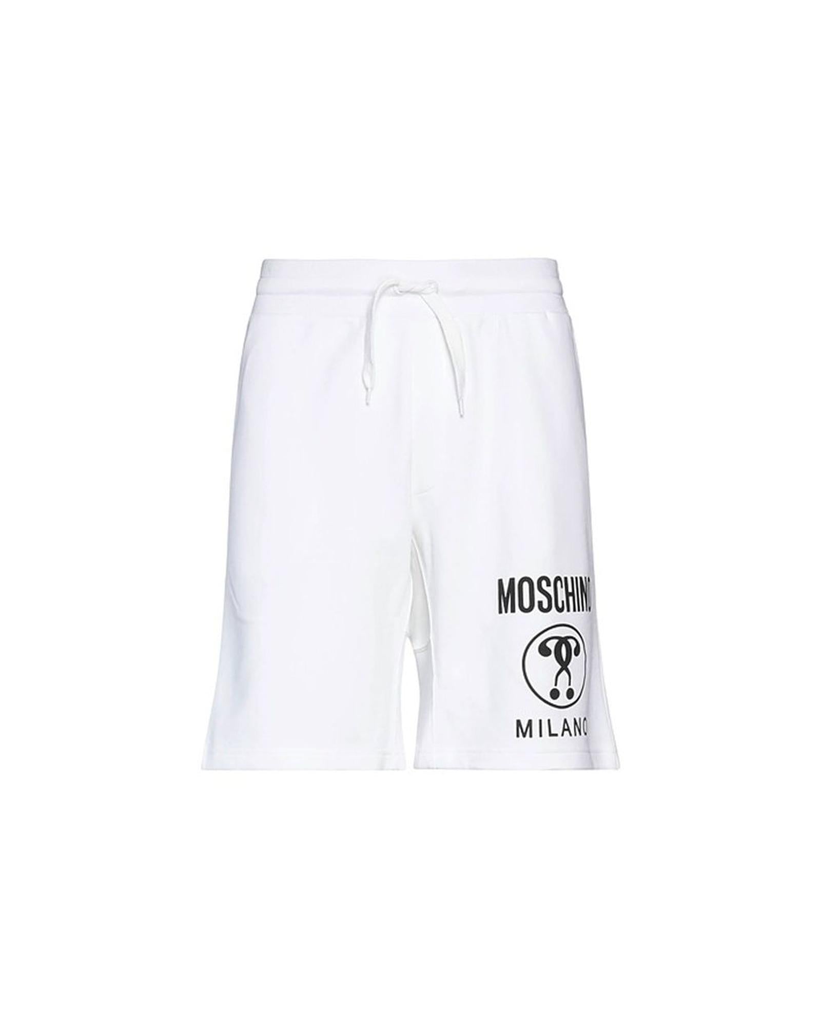 Moschino Couture Logo Print Cotton Shorts Men White