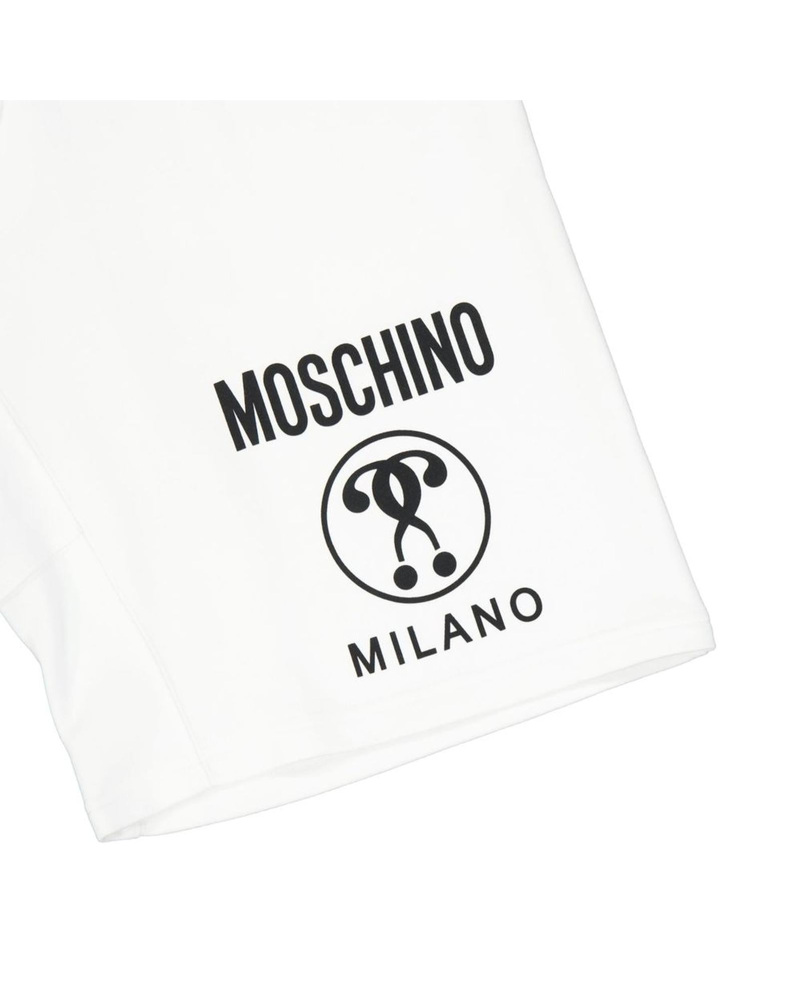 Moschino Couture Logo Print Cotton Shorts Men White