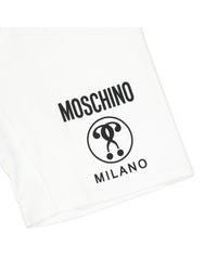 Moschino Couture Logo Print Cotton Shorts Men White