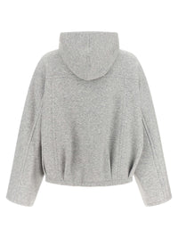Brunello Cucinelli Women 'Shiny Zipper Pull' Cropped Hoodie
