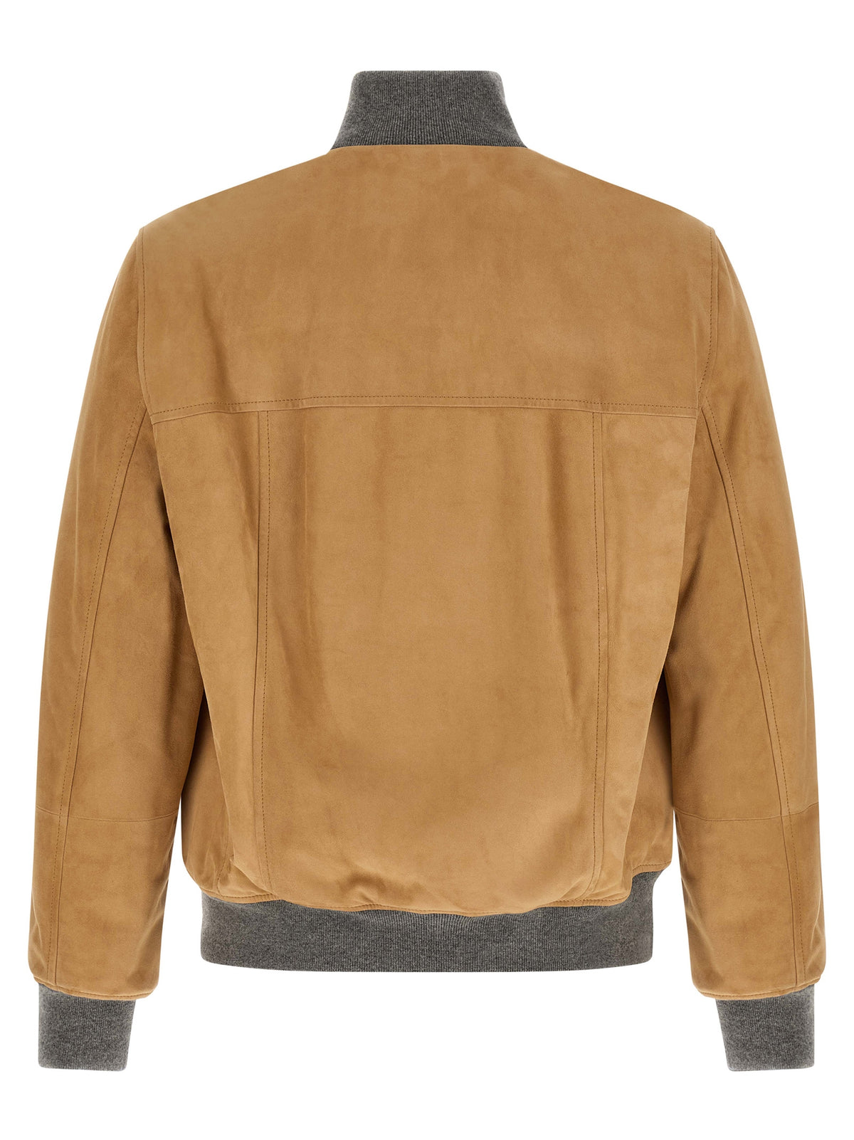 Brunello Cucinelli Men Padded Suede Bomber Jacket