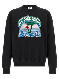 CASABLANCA Casablanca Men 'Palm Tree Emblem' Embroidered Sweatshirt