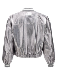 Brunello Cucinelli Women Laminated Leather Bomber Jacket