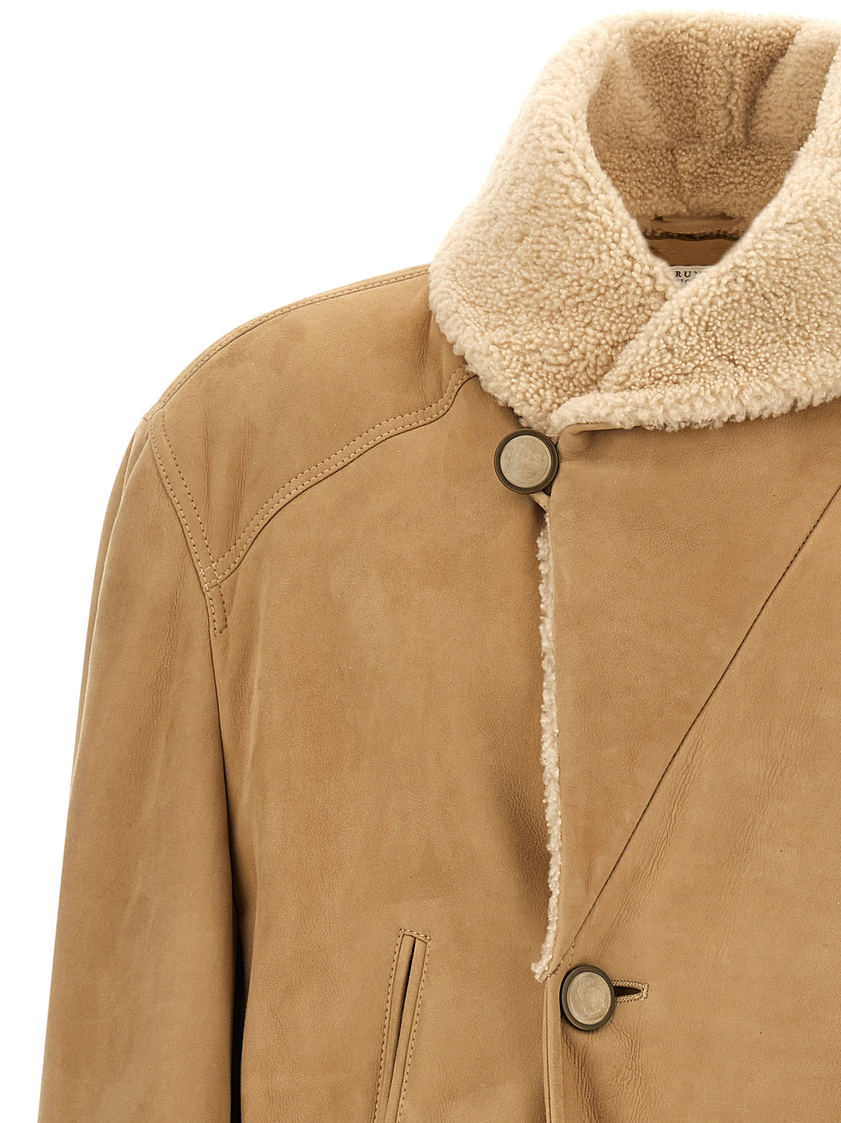Brunello Cucinelli Men Caban Shearling Curly
